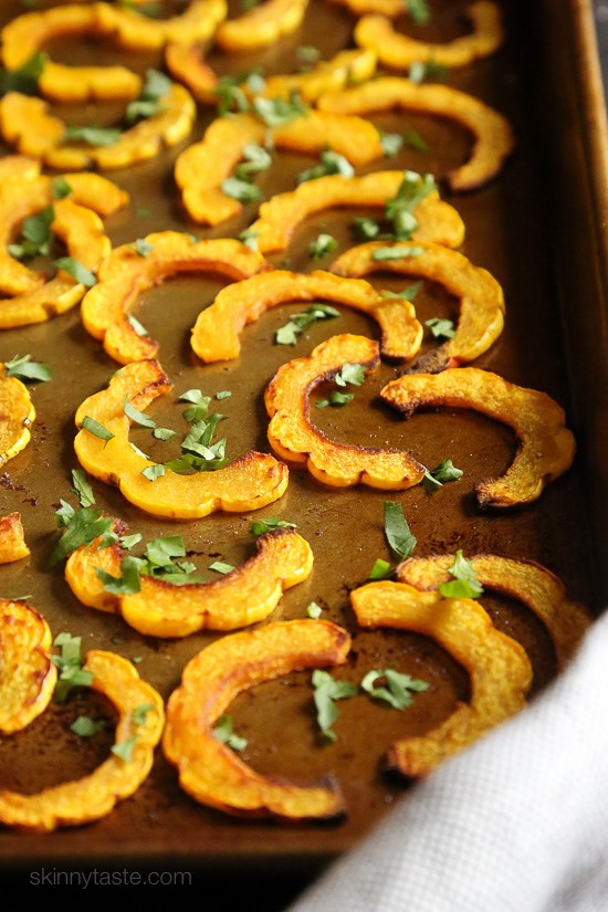 Roasted delicata squash with turmeric