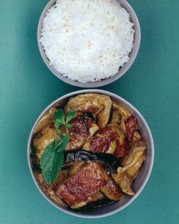 Roasted duck and eggplant curry