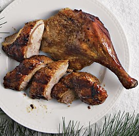 Roasted ducks with tangerine-hoisin glaze