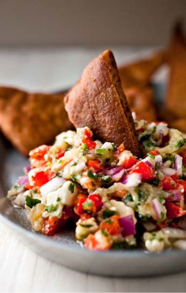 Roasted eggplant & feta dip
