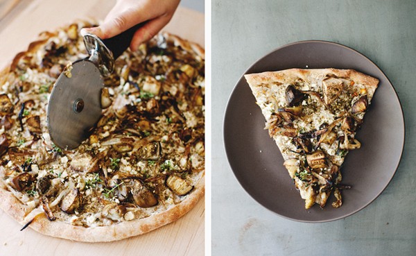 Roasted eggplant + za'atar pizza