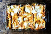 Roasted Eggplant and Sautéed Greens Lasagna
