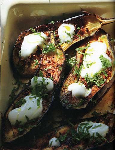 Roasted eggplant 'boats'