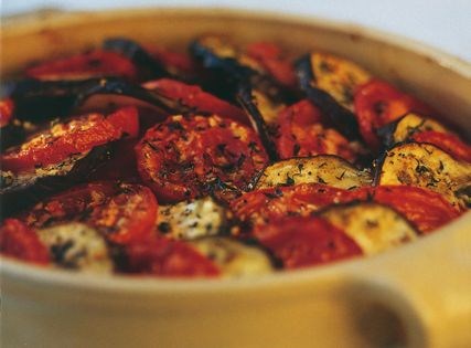 Roasted eggplant casserole (Aubergine au gratin)