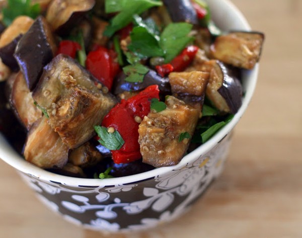 Roasted eggplant salad