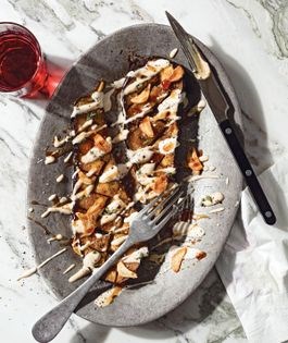 Roasted eggplant with whipped tahini