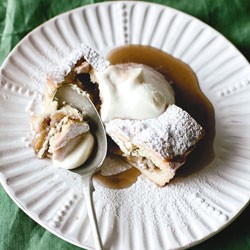 Roasted feijoa and almond shortcake