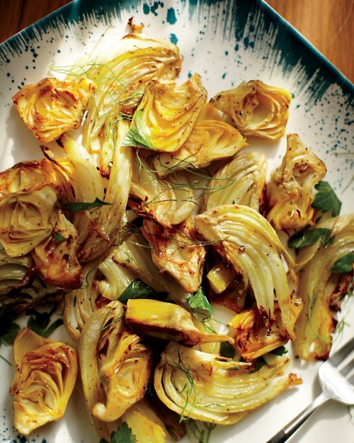 Roasted fennel and artichoke hearts