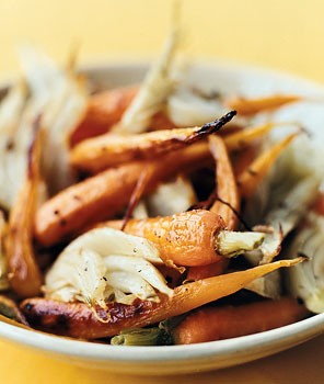 Roasted fennel and baby carrots