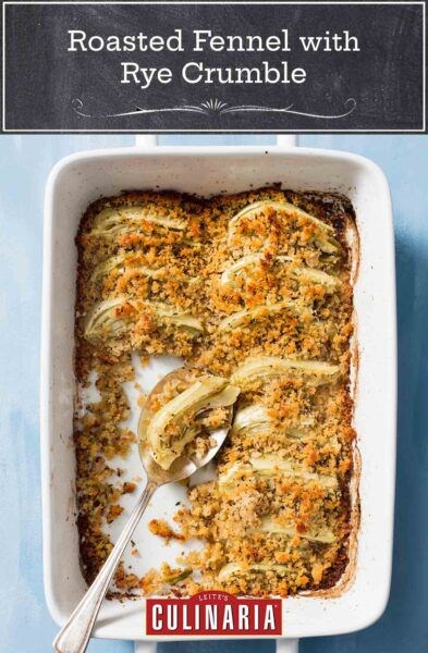Roasted fennel with rye crumble