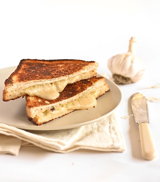 Roasted garlic & Gruyere cheese toasties