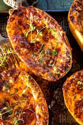 Roasted garlic alla vodka stuffed spaghetti squash