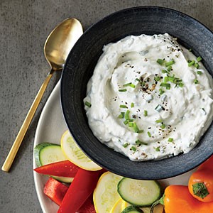 Roasted garlic and chive dip