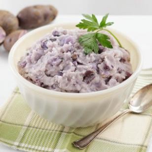 Roasted garlic mashed purple potatoes