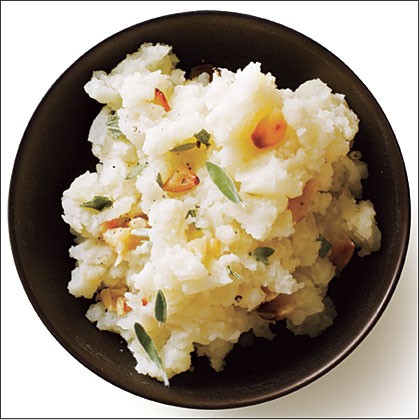 Roasted garlic smashed potatoes
