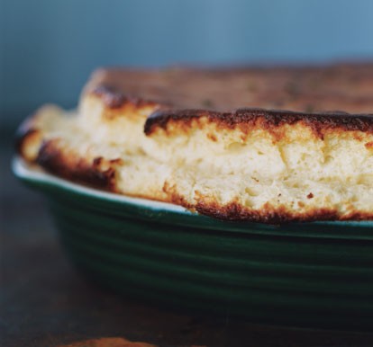Roasted-garlic soufflé