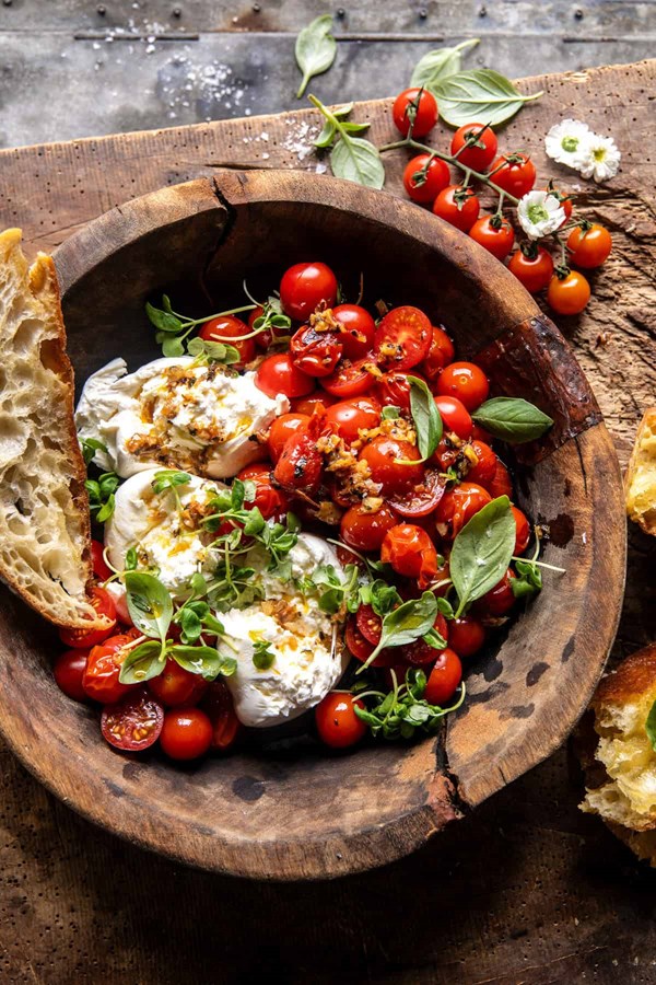Roasted garlic tomato Caprese