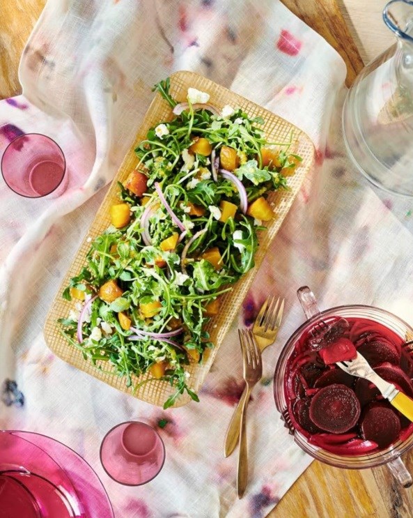 Roasted golden beet salad