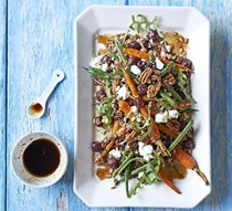 Roasted grape, carrot & wild rice salad with balsamic maple dressing
