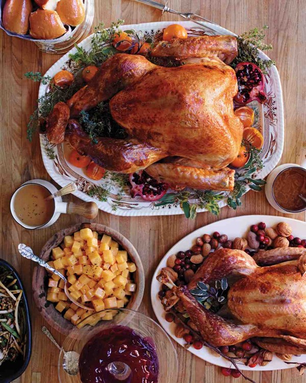 Roasted heritage turkey with aromatic brine