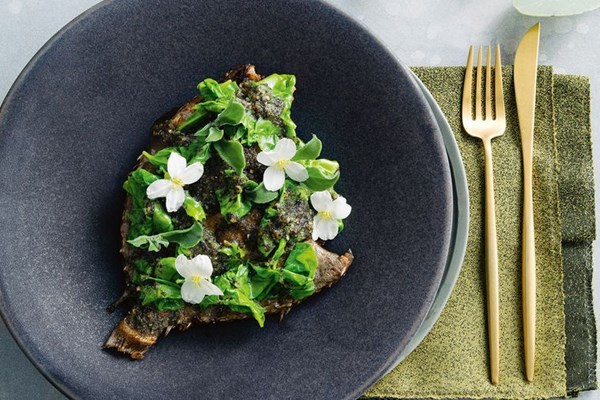 Roasted John Dory with baby spinach and umami butter