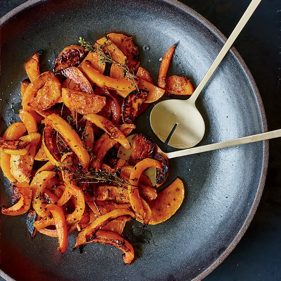 Roasted kabocha with maple syrup and ginger