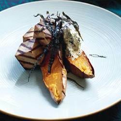 Roasted kumara with tofu, nori & walnut butter