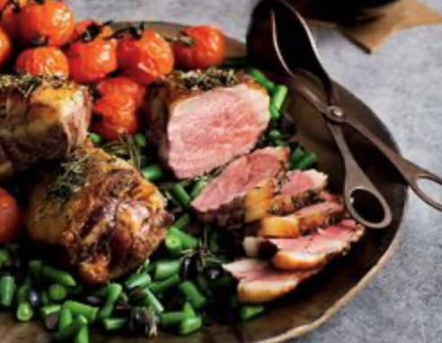 Roasted lamb rump a la Provencale