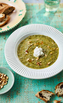 Roasted leek, celery & spinach soup (Zuppa di porri al forno, sedano e spinaci)