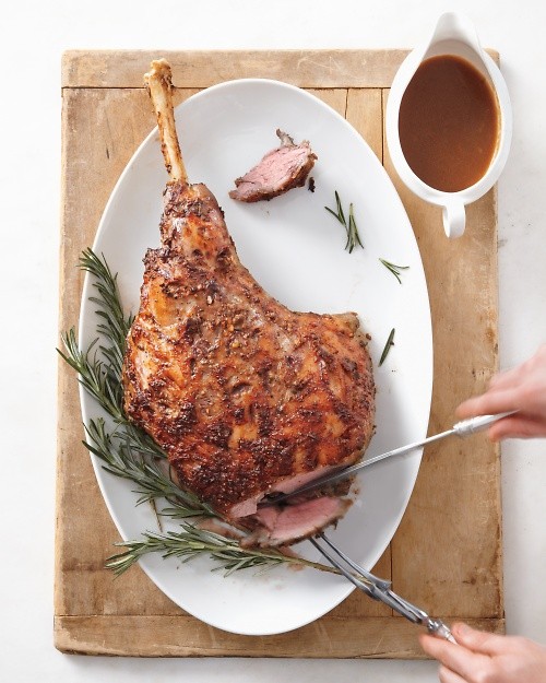 Roasted leg of lamb