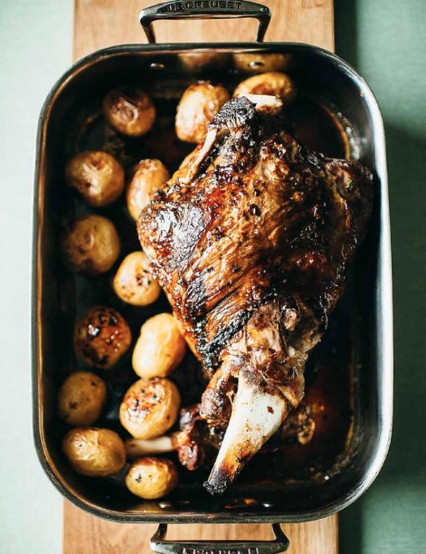 Roasted leg of lamb