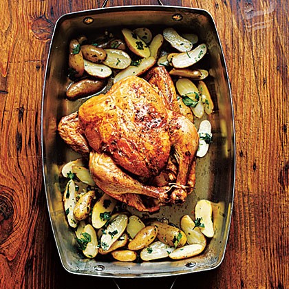 Roasted lemon-garlic chicken with potatoes