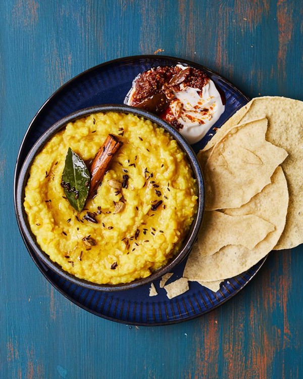 Roasted lentil khichuri 