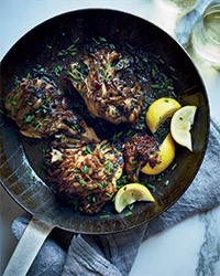 Roasted maitake mushrooms with seaweed butter