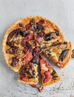 Roasted Mediterranean vegetable tart