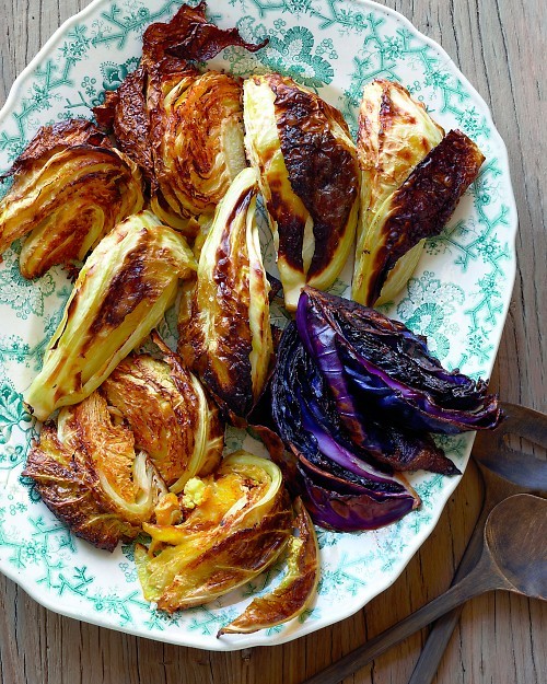 Roasted mixed cabbages