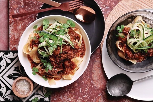 Roasted mushroom ragu pappardelle