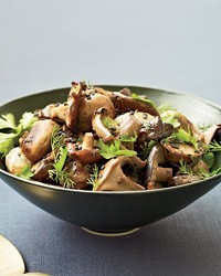 Roasted mushrooms and shallots with fresh herbs