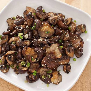 Roasted mushrooms with sesame and scallions
