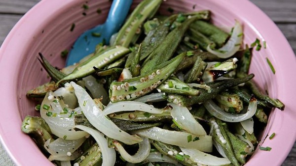 Roasted okra