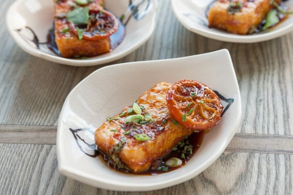 Roasted orange salty caramel tofu