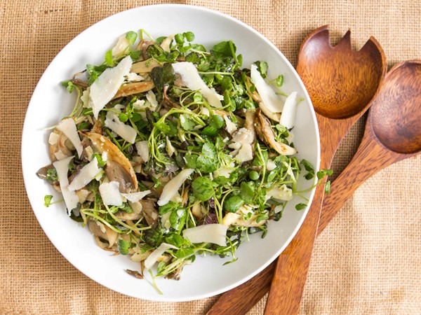 Roasted oyster mushroom and watercress salad