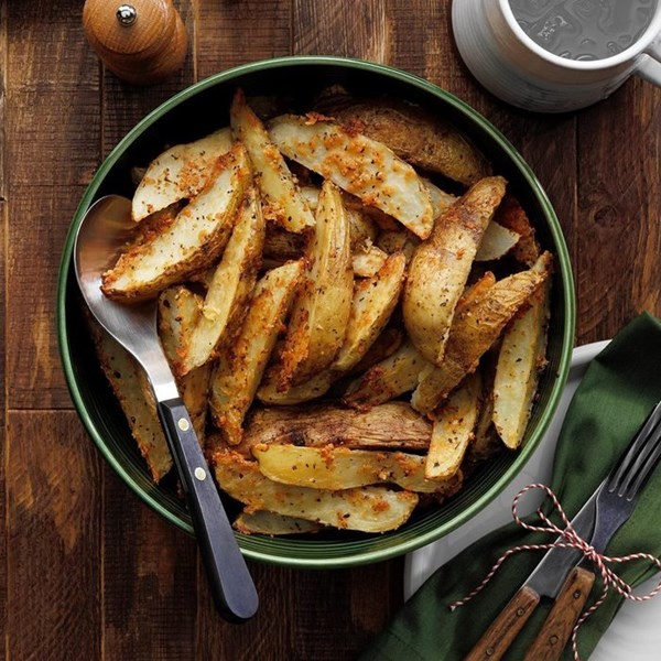 Roasted Parmesan potato wedges
