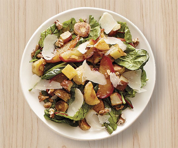 Roasted parsnip, potato and apple salad