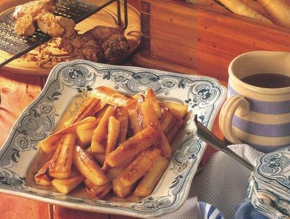 Roasted parsnips with honey and ginger