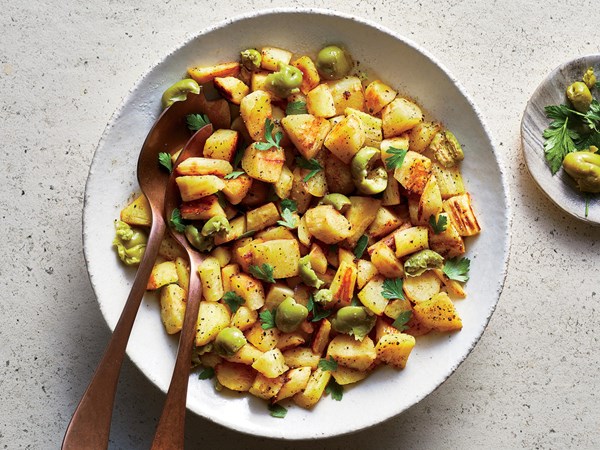 Roasted parsnips with olives