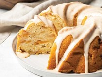 Roasted peach bundt cake
