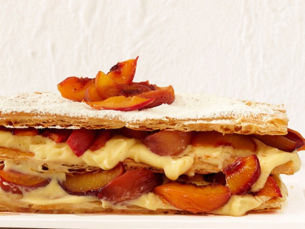 Roasted peach Napoleon