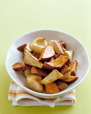 Roasted pears and sweet potatoes
