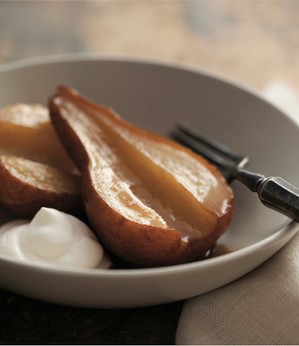 Roasted pears with caramel